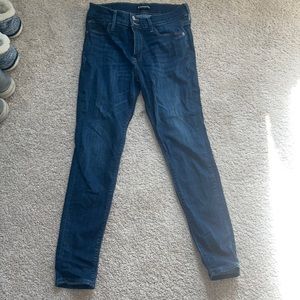 Express double button skinny jeans